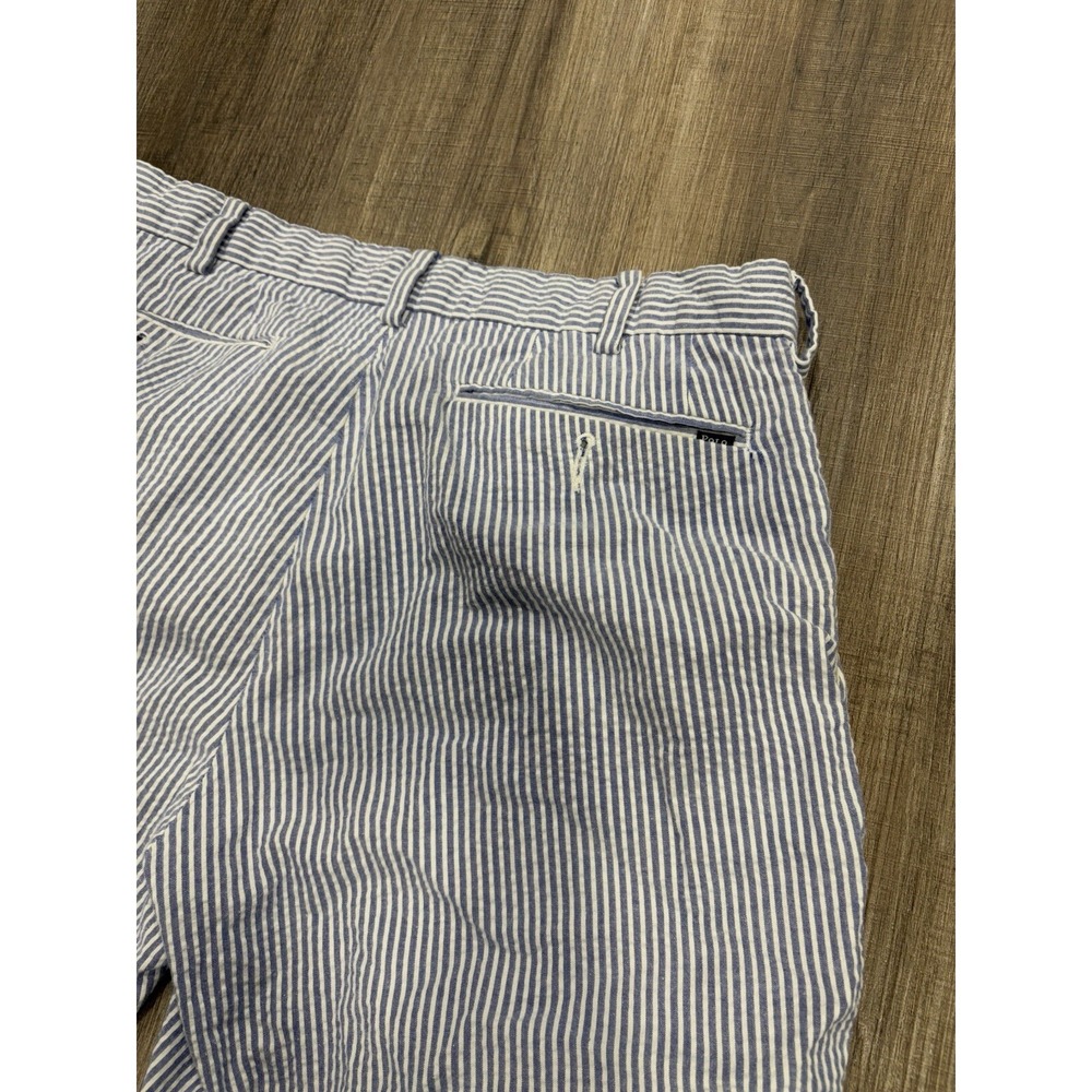 Polo Ralph Lauren Stretch Classic Fit Blue Striped Cotton Size 31 9" Inseam - Picture 6 of 7